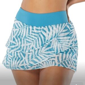 Macy's Blue and White Bikini Skirt